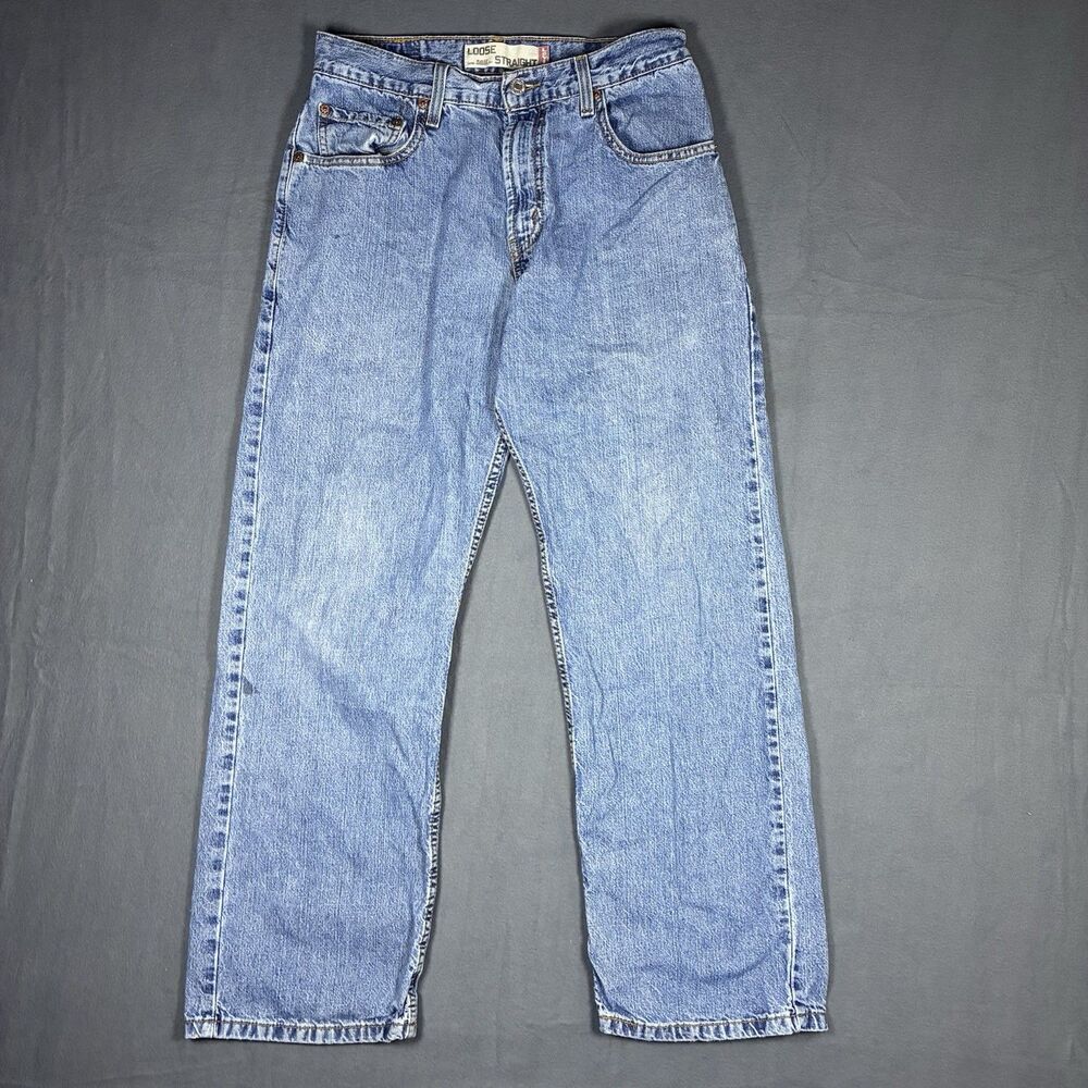 Levi's 569 Loose Straight Jeans Mens 29x30 Medium Wash Blue Denim Y2K Skater